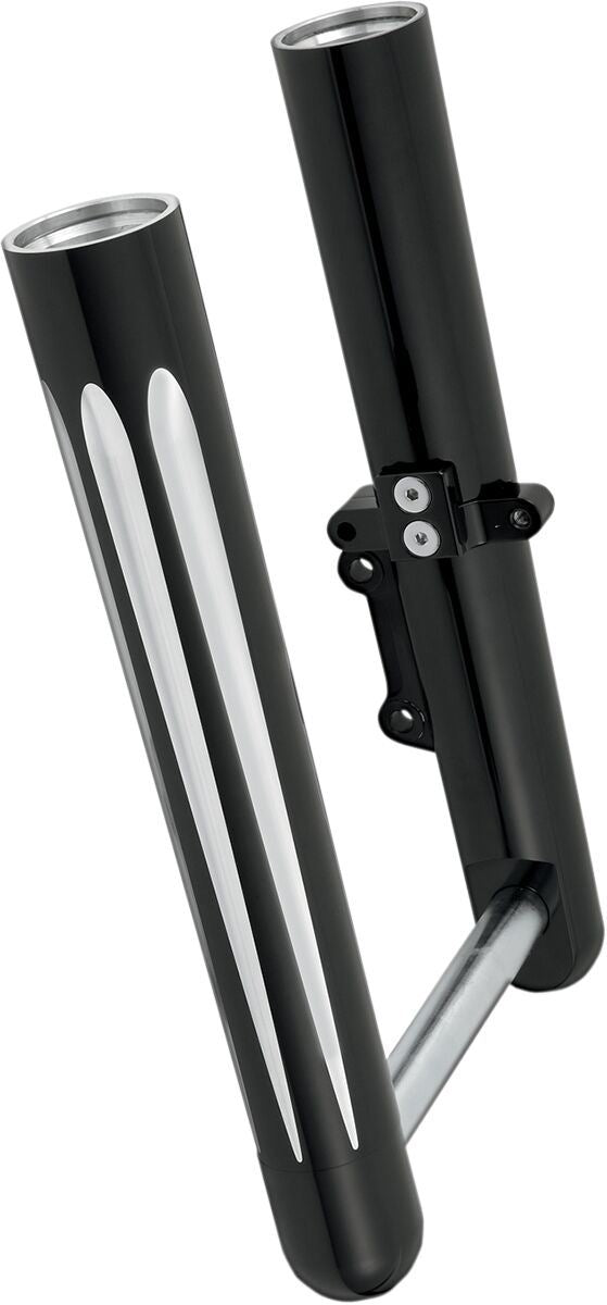 Arlen Ness Hot Legs Fork Leg CNC Billet Aluminum, Black Single Disc Pair 06-557