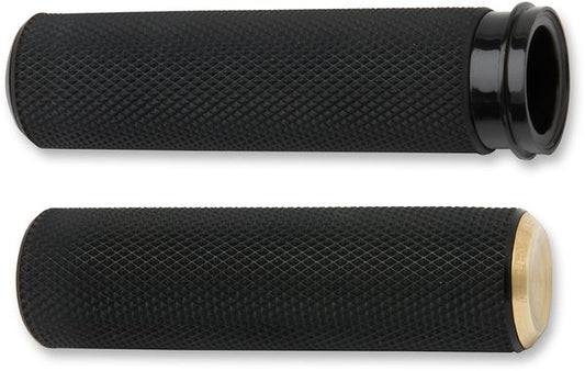 Arlen Ness Knurled Grips Black Brass For Harley Davidson XL 883 N 76-22 07-332