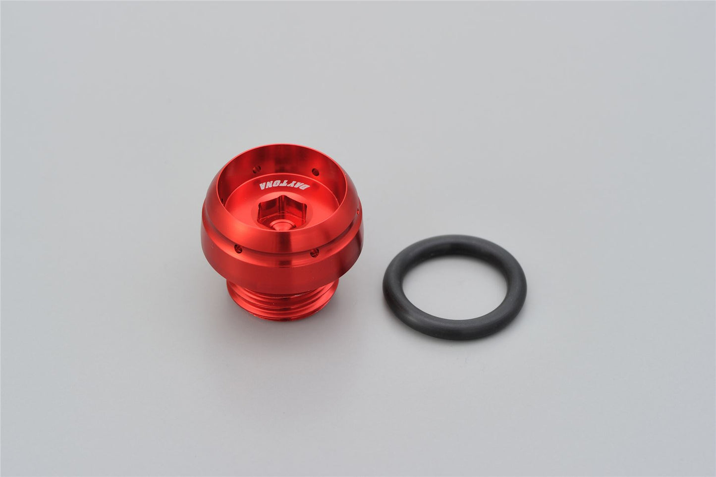 Daytona Bullet Oil Filler Cap M20xP2.5 Red Aluminum with O-ring & Wire-lock 98399