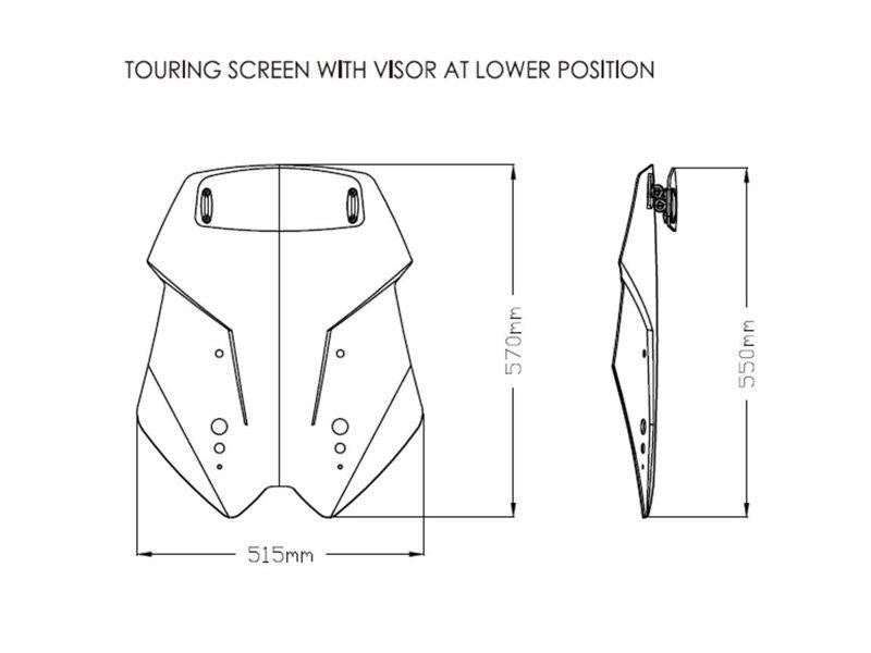 Puig Touring Screen With Extender Light Smoke 20141N