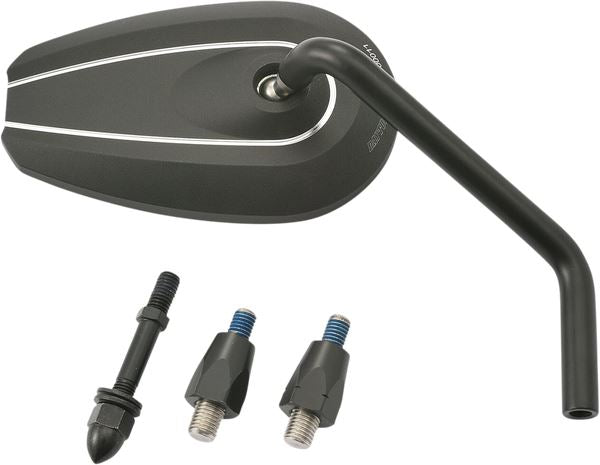 Daytona Aluminum Black Mirror E-marked Black Side View Right R/H Thread 89724