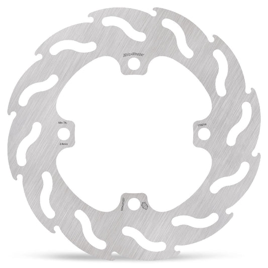 Moto-Master Flame Series Fixed Rotor For Kawasaki KX 112 2001-2024 Silver 110214