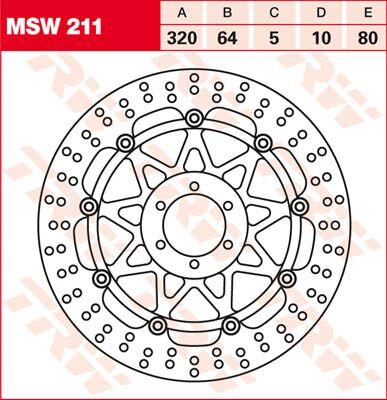 Trw Round Floating Brake Rotor For Ducati Monster 696 1990-2023 MSW211