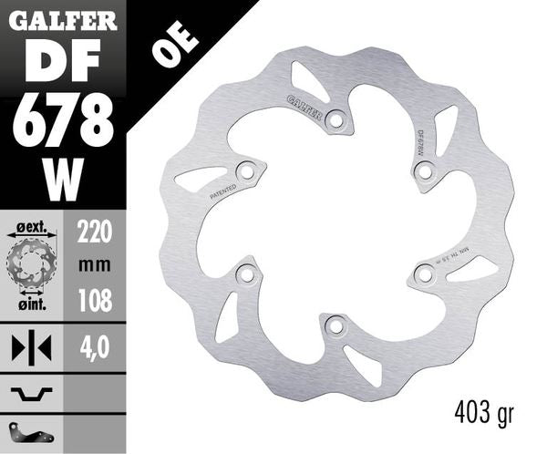 GALFER Brake Rotor Wave® One Piece (Fixed) DF678W