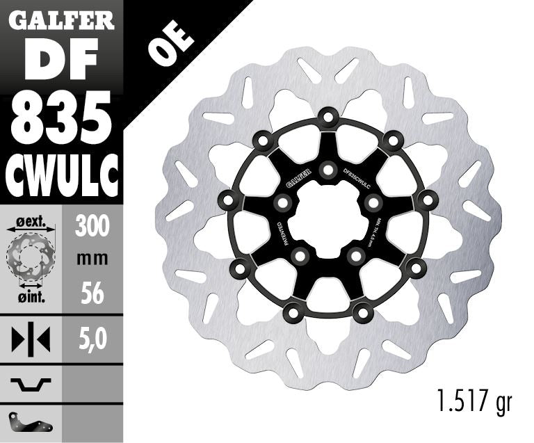 Galfer Brake Rotors For Harley Davidson FLHTK 1868 2000-2024 DF835CWULC