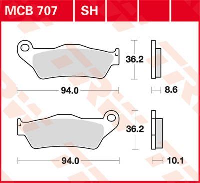 Trw SH Series Sindered Rear Brake Pads For BMW S 1000 XR 1993-2026 MCB707SH