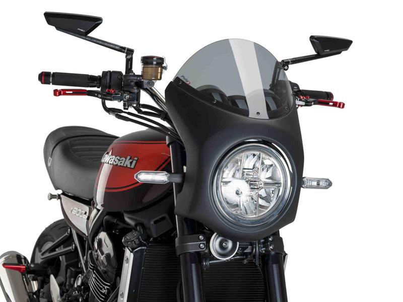 Puig Retro Black Semi Fairing And Screen 195mm Light Smoke 9376W