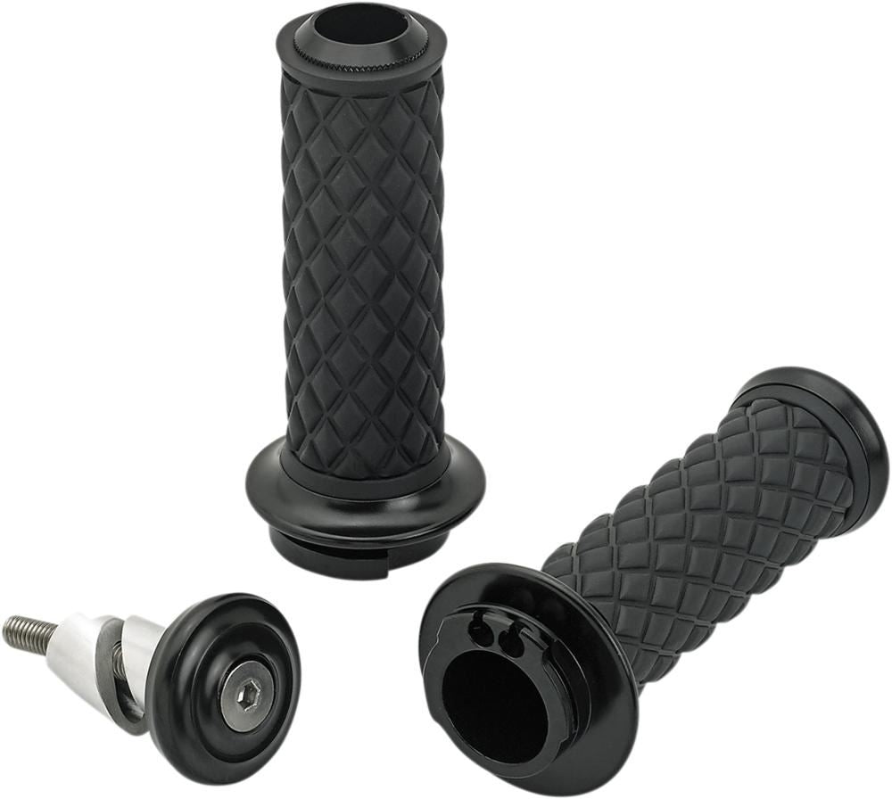 Biltwell Alumicore Double-Cable Grips Black To Fit Harley V-Twin