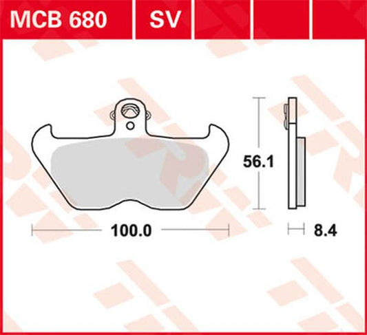 Trw SV Series Sindered Brake Pads For BMW R 850 C 1988-2001 MCB680SV