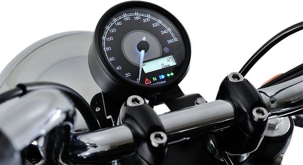 Daytona Black Aluminum Blue/White ODO 0-99.999 km/miles E-marked Speedometer 87791