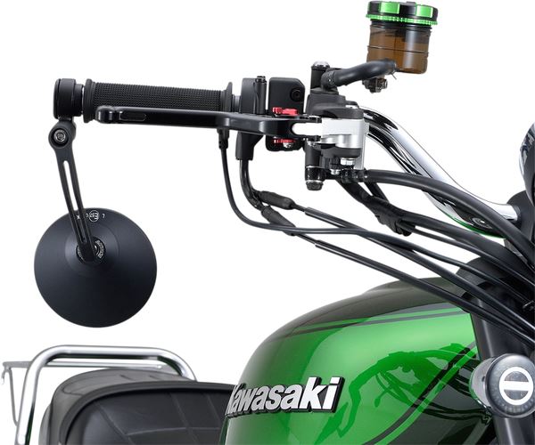 Daytona Aluminum Bar End Mirror Black Round Handlebar End E-marked 89428