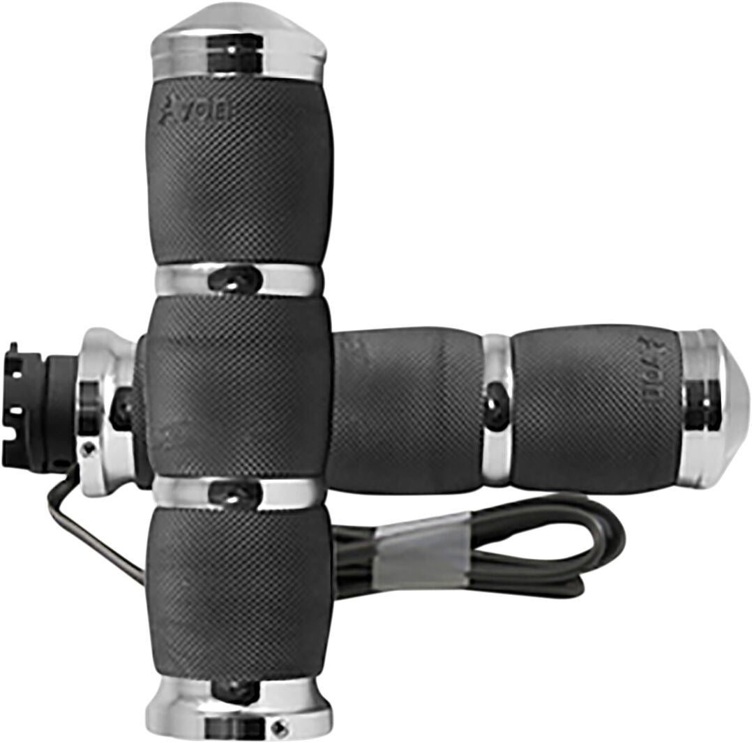 Avon Grips Heated Motorcycle Grips Black Chrome Standard 24.4mm Folding Pair IN-S-AIR-90C-H