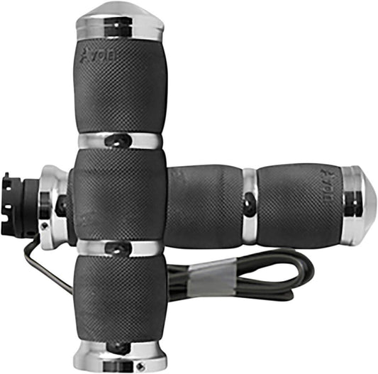 Avon Grips Heated Motorcycle Grips Black Chrome Standard 24.4mm Folding Pair IN-S-AIR-90C-H