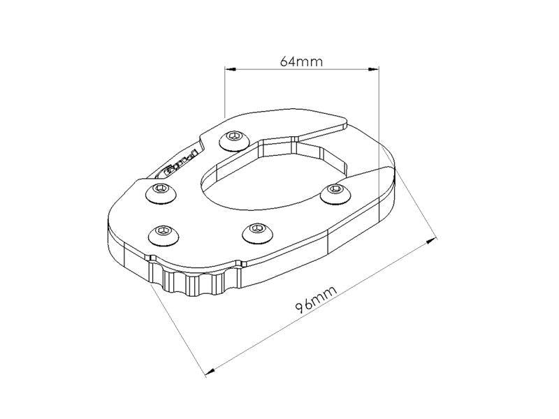 Puig Kickstand Extension Pad Black 21598N