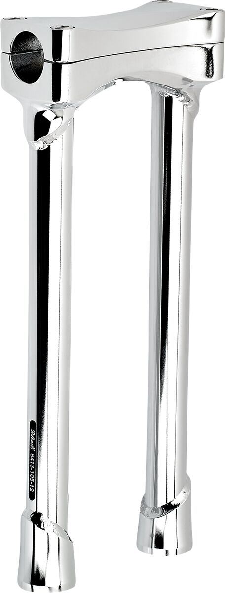 Biltwell Murdock O/S Risers Chrome 12" Steel Handlebar Pair 6413-105-12
