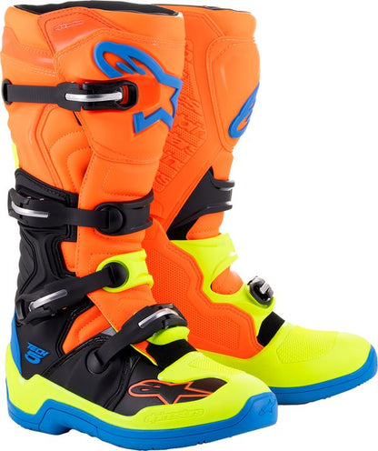 Alpinestars Tech 5 Boots Orange Yellow Blue