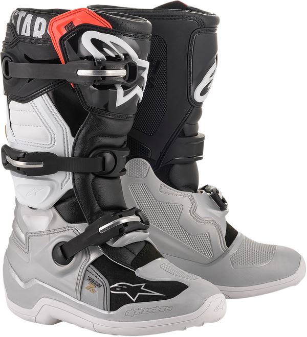 Alpinestars Tech 7s Youth Boots Grey Black Red