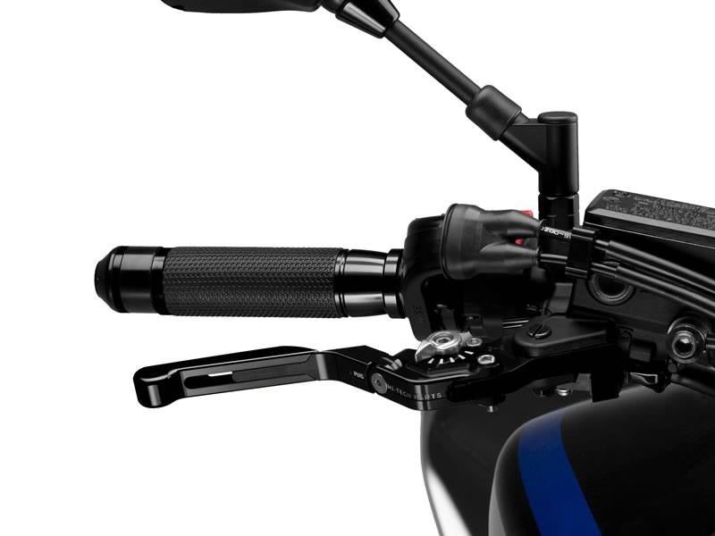 Puig Extendable Folding V3 Brake (Black Extender With Blue Selector) Silver 20411H
