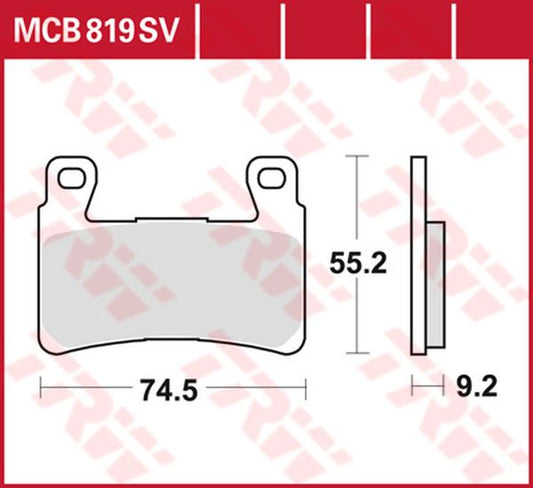 Trw SV Series Sindered Brake Pads For Harley FXLRS 1923 1999-2026 MCB819SV