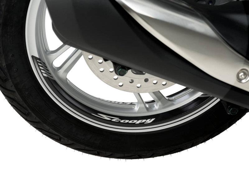 PUIG Wheel Rim Stickers Silver for Honda Scoopy SH 50 19-23 5559P