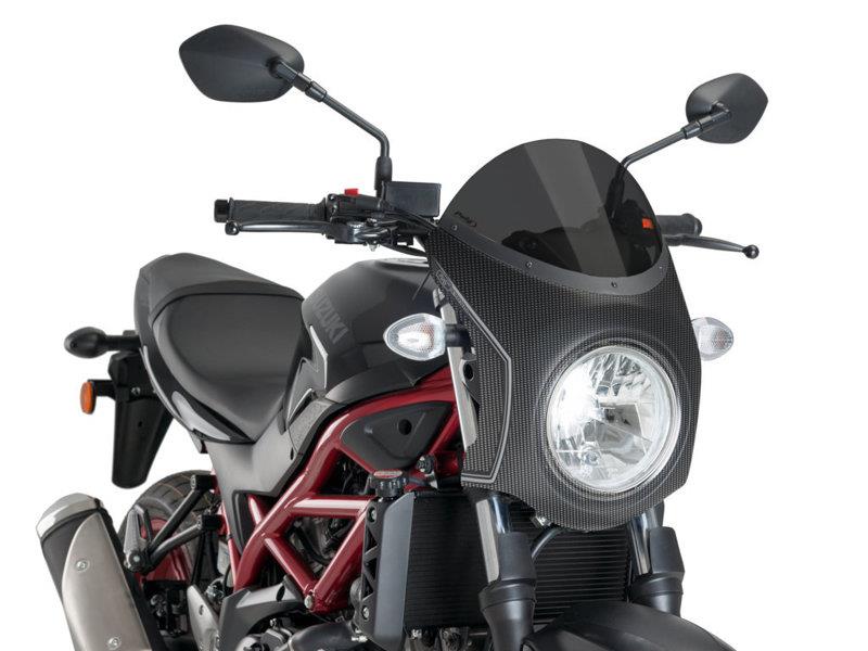 PUIG Retro Carbon Look Semi Fairing And Screen 195mm Dark Smoke for Suzuki SV 650 16-25 3170F