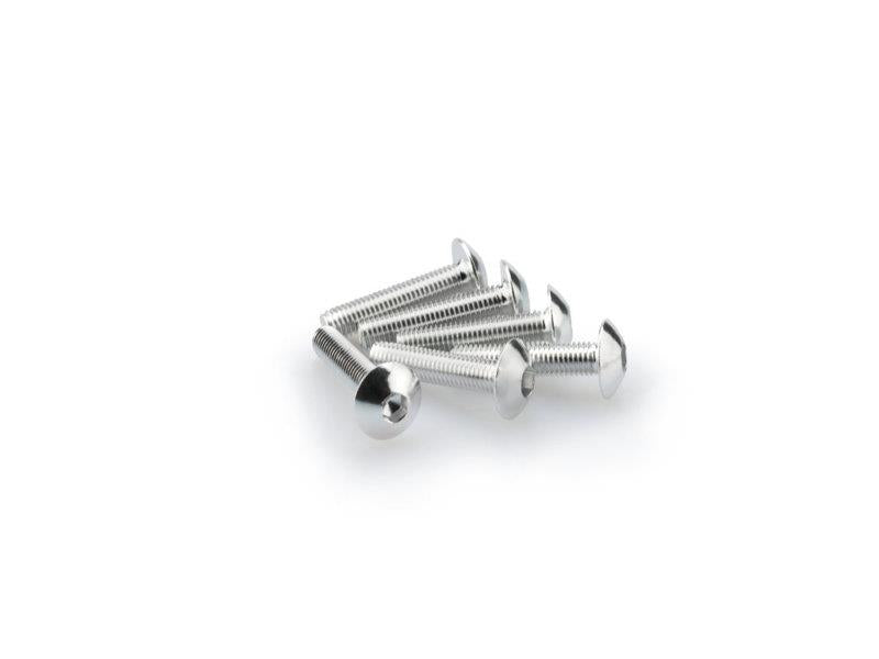 PUIG M5 Domed Screws 25mm x 6 Silver Universal 0610P