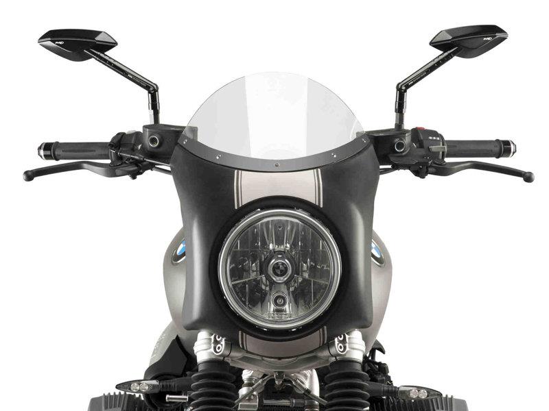 PUIG Retro Black Semi Fairing And Screen 180mm Clear for BMW R Nine T Scrambler 16-20 9253W