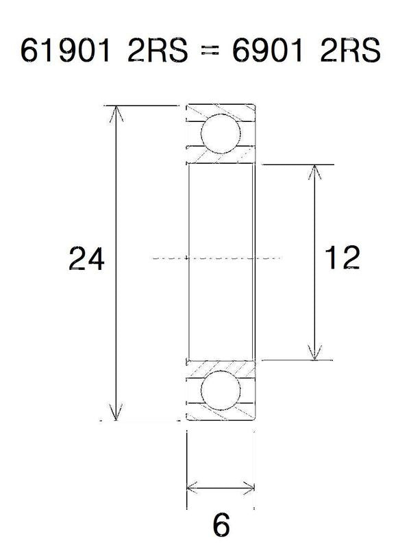 BLACK BEARING Bearing B5 12X24X6MM UB-6901-B5