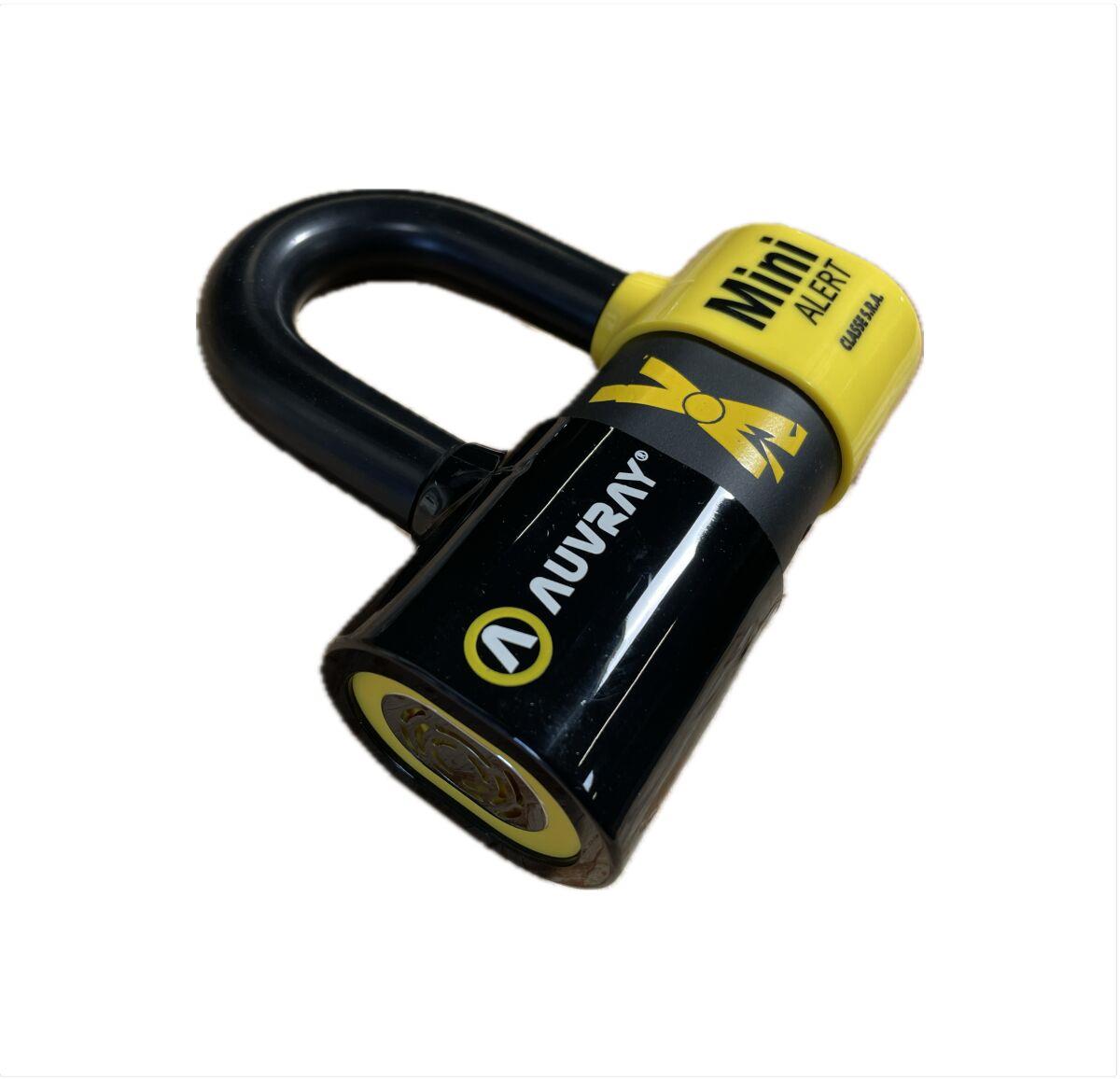 Auvray U-Lock Xtrem Mini Alert Universal Disc Lock 120db Alarm Yellow 2AXTRAUV