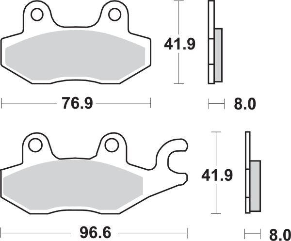 Sbs SI Offroad Sintered Brake Pads For Kawasaki KRF 800 4X4 1989-2017 638SI