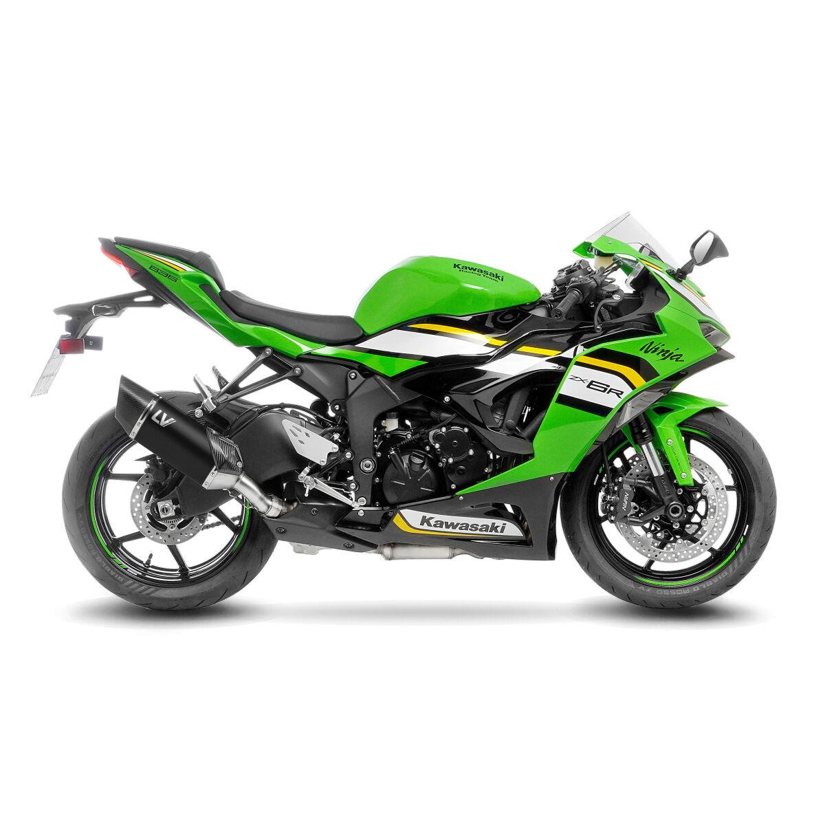 LEOVINCE LV-14R Black Edition Slip-On Muffler for KAWASAKI ZX6R 19-26 15625B