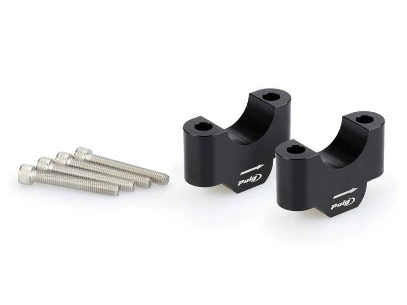 Puig 20mm Handlebar Risers For 32mm Bars Silver 7598H