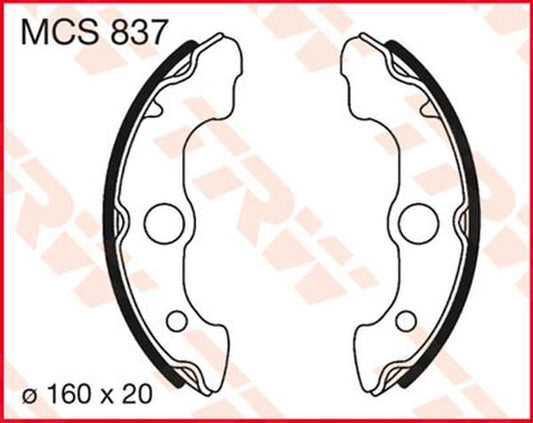 Trw Brake Shoes For Honda TRX 400 FA 1986-2008 Set MCS837