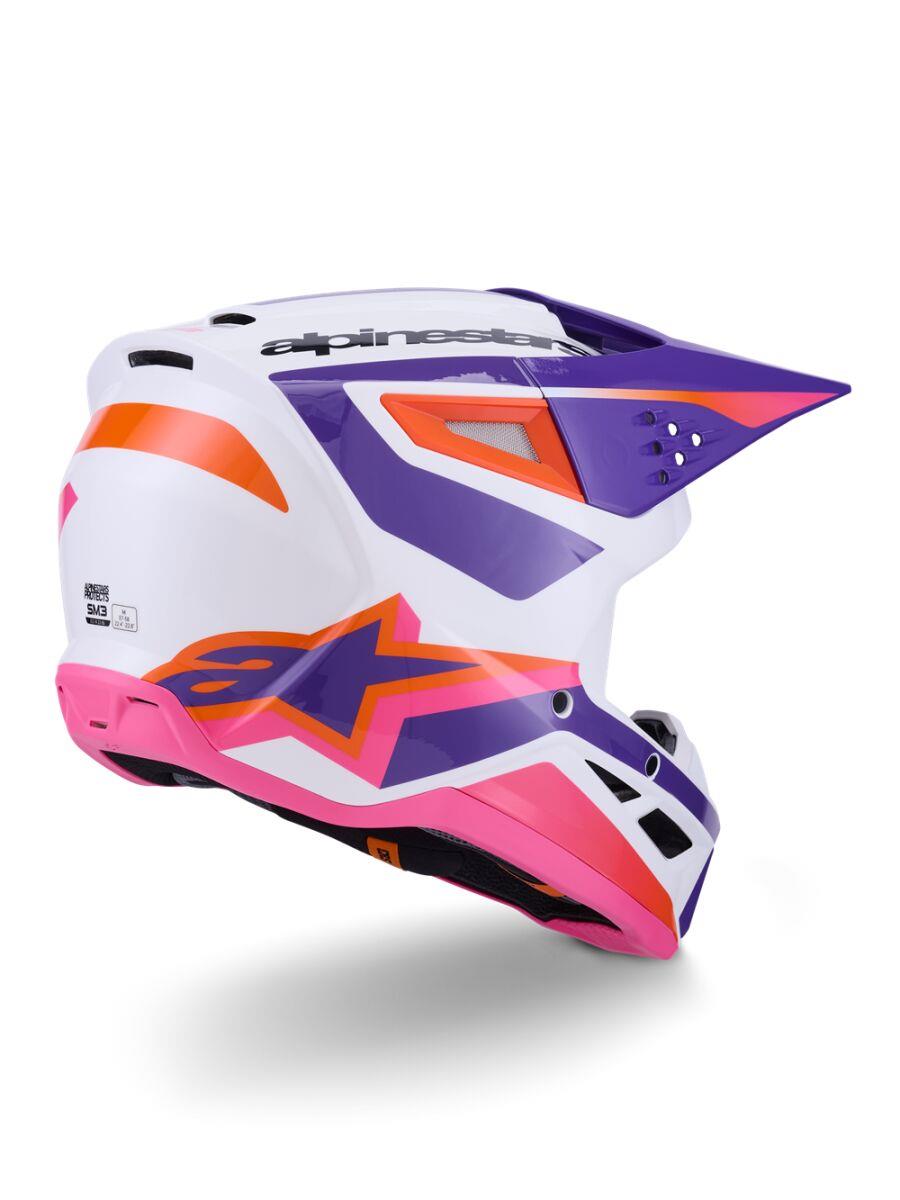 ALPINESTARS SM3 Heat Helmet WHT/PU/PINK 2025 Model