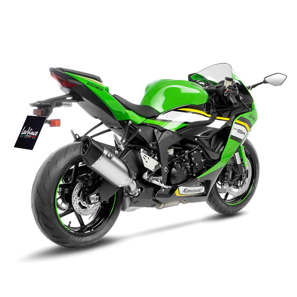 LEOVINCE LV-14R Stainless Steel Slip-On Muffler for KAWASAKI ZX6R 19-26 15625
