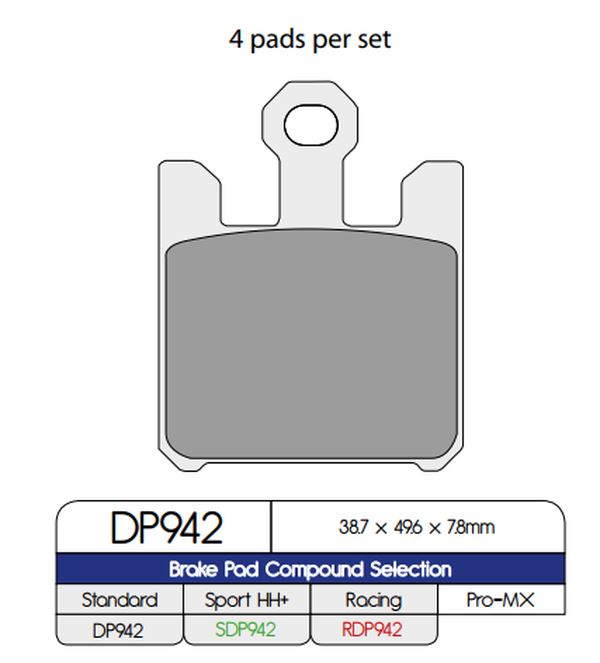 Dp Brakes Sintered Metal Brake Pads For Kawasaki VN 1600 2003-2008 DP942
