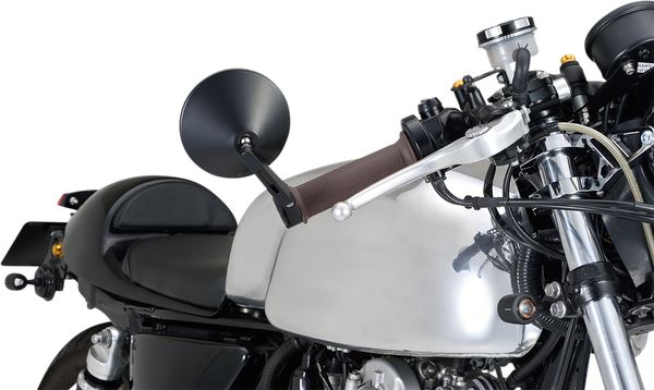 Daytona Bar End Mirror 30mm Clamp Black Side View Short D-MIRROR-10 89816