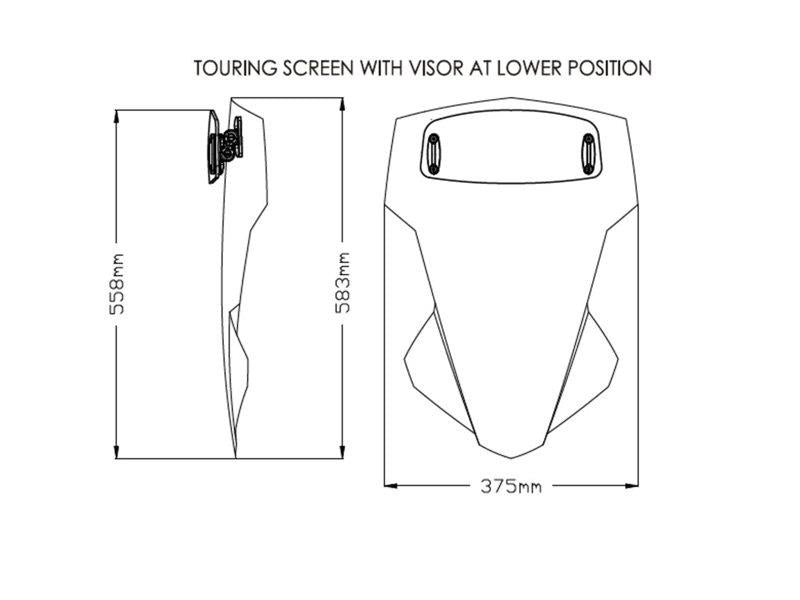 PUIG Touring Screen w/ Extender Light Smoke for Yamaha Tracer 7/GT/700/700 GT 20-25 20435H