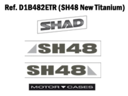 SHAD SH48 Replacement Sticker (Titanium) D1B482ETR