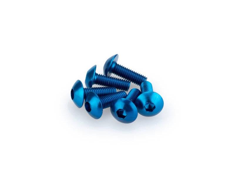PUIG M5 Domed Screws 15mm x 6 Blue Universal 0543A