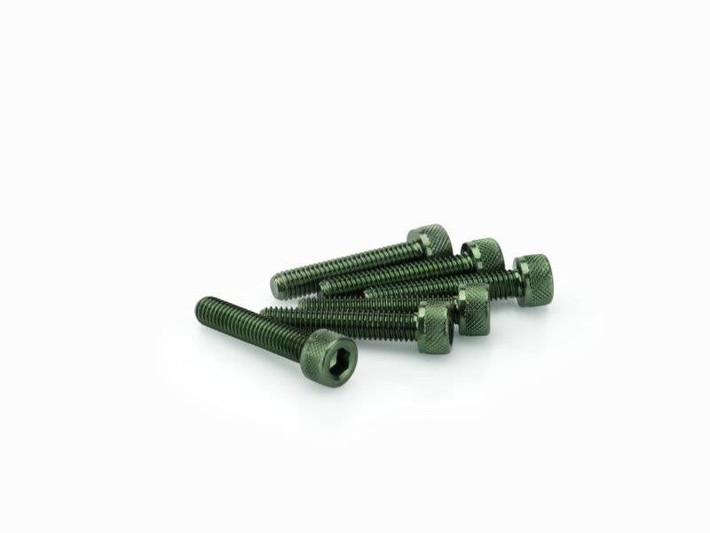 PUIG M5 25mm Allen Screws x 6 Green Universal 0185V