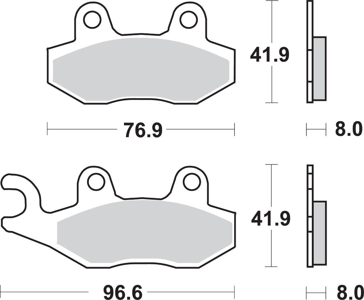 Sbs SI Offroad Sintered Brake Pads For Kawasaki KLX 230 1987-2025 Set of 2 611SI