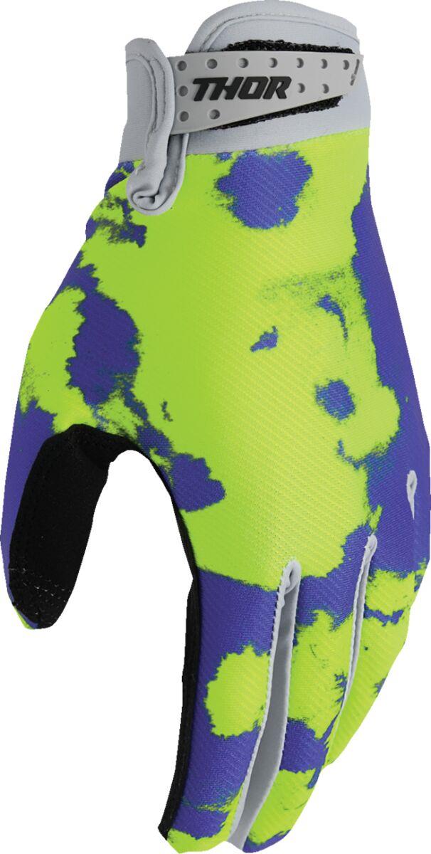 THOR Youth LAUNCHMODE Bleach Gloves Gray/Yellow