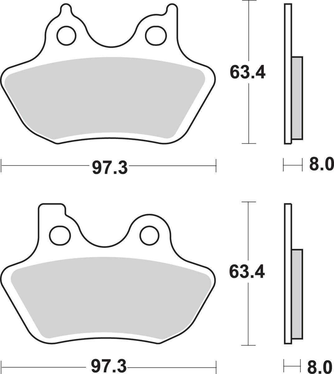 Sbs Sintered Metal Brake Pads For Harley FLHTCU 1584 2000-2008 826H.HS