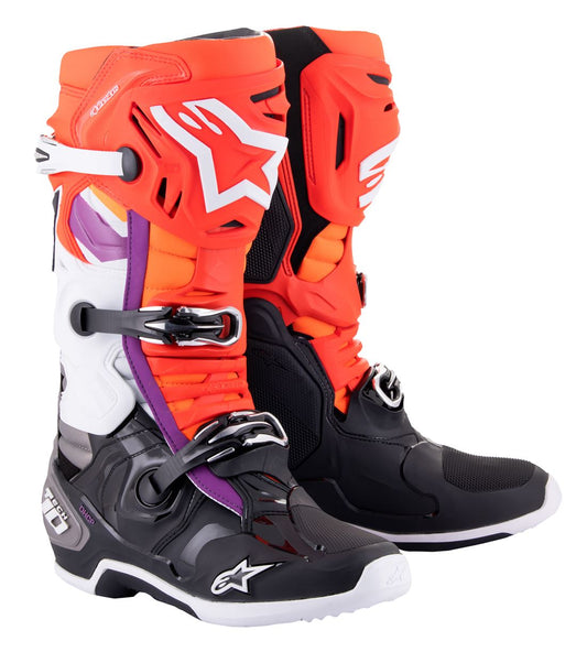 Alpinestars Tech 10 Boots Orange White Black Pink