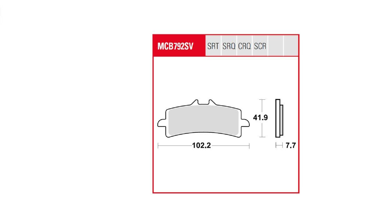 Trw TRQ Brake Pad Sintered Race For Ducati Panigale V2 890 2007-2026 MCB792TRQ