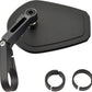 Daytona Bar End Mirror Black Aluminum Short Stem Fits ø 30mm 2 Spacers 80799