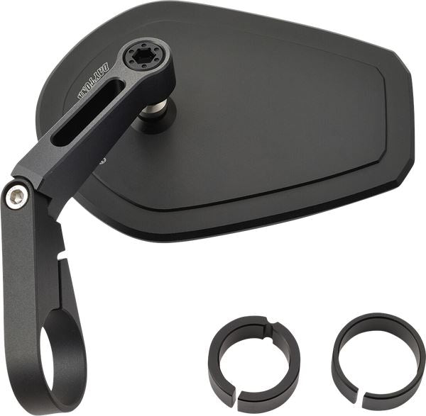 Daytona Bar End Mirror Black Aluminum Short Stem Fits ø 30mm 2 Spacers 80799