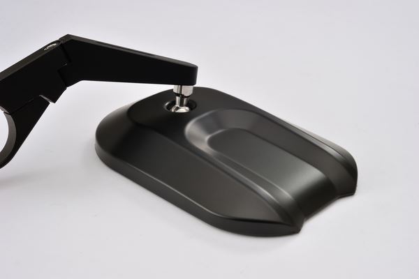 Daytona Bar End Mirror Black Aluminum Short Stem CNC Finish 30mm Clamp 80762