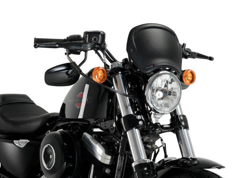 PUIG Retro Fly Screen Carbon Look for Harley Davidson Sportster Forty Eight XL1200X 15-20 20399C